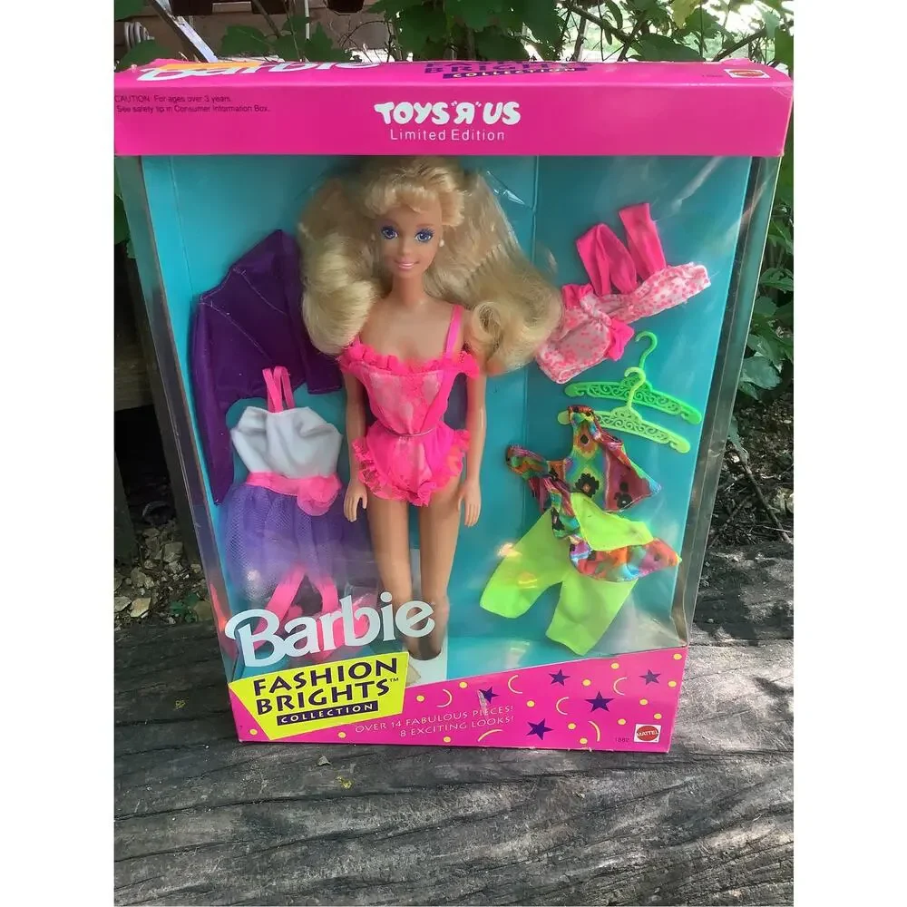 Vintage 1992 Fashion Brights Barbie Doll Toys R Us Limited Edition Neon Mattel